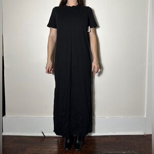 Old Navy Black Shortsleeve Midi Shirt Dress Size Small Tall NWT